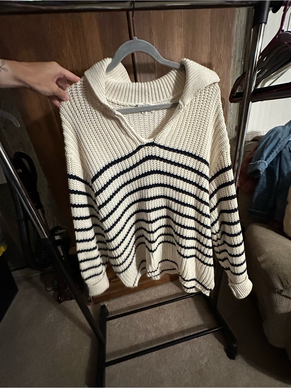 Striped Cream Sweater